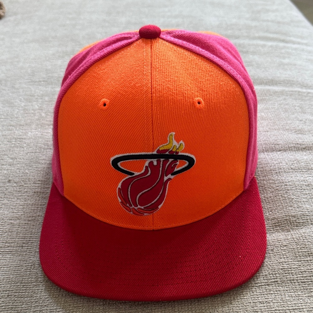 Mitchell & Ness Kids Orange and Red Cap